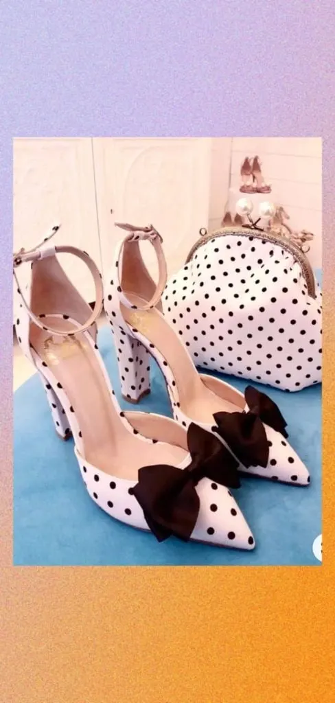 polka dot vintage heels