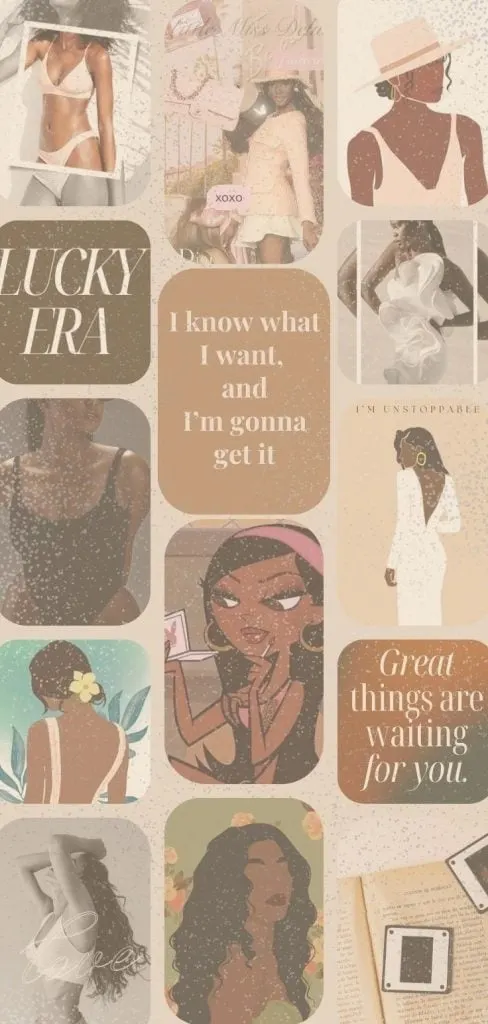 Melanin queen quotes - beige overlay