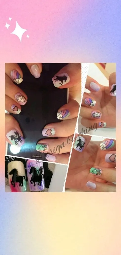 Sweet horse nail design