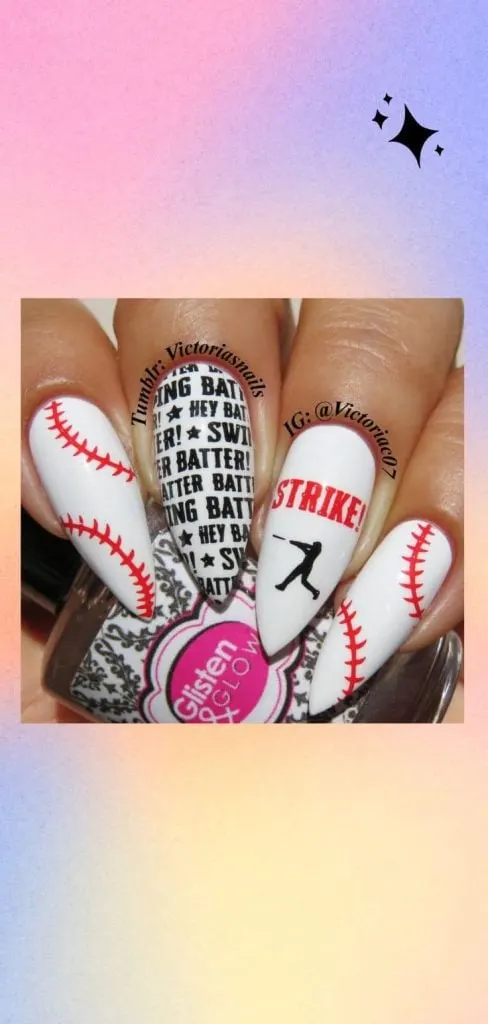 Baseball bat nail design