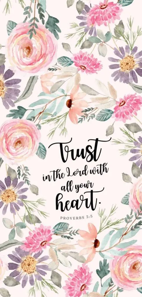 Floral bible quote phone wallpaper