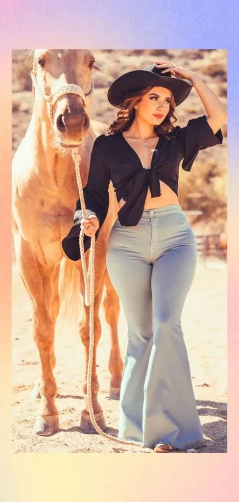 plus size cowgirl jeans outfit