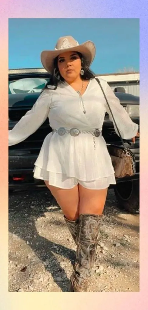 white plus size cowgirl outfit