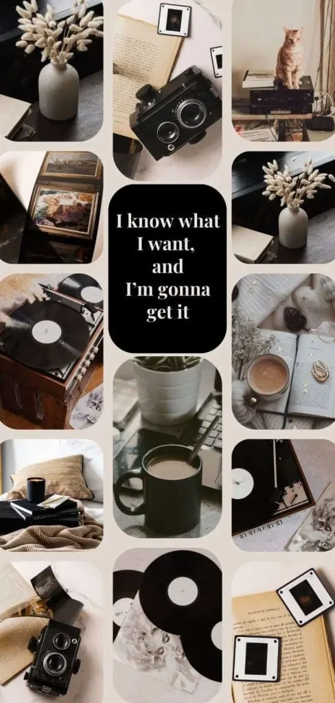 Black & white motivational quotes collage
