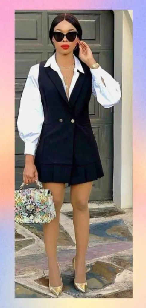 sleeveless blazer dress