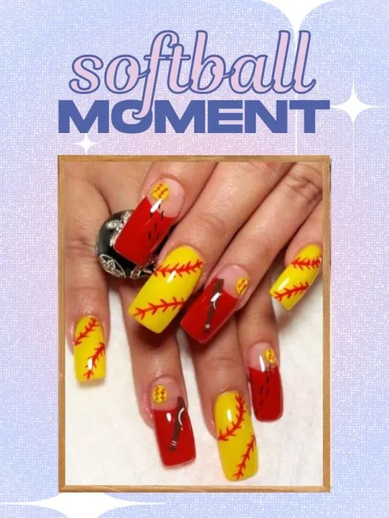 👇🏼15 softball nail designs to get ready for the game!*Simple to elaborate!*