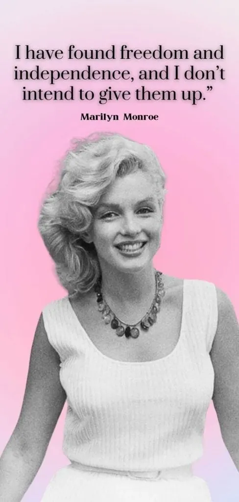 Marilyn Monroe quote about freedom