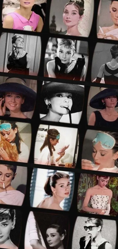 Audrey Hepburn vintage collage wallpaper