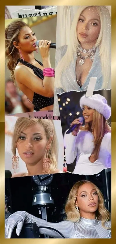 Beyonce phone wallpaper gold frame