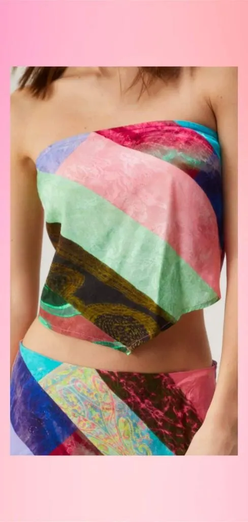 patchwork exotic top