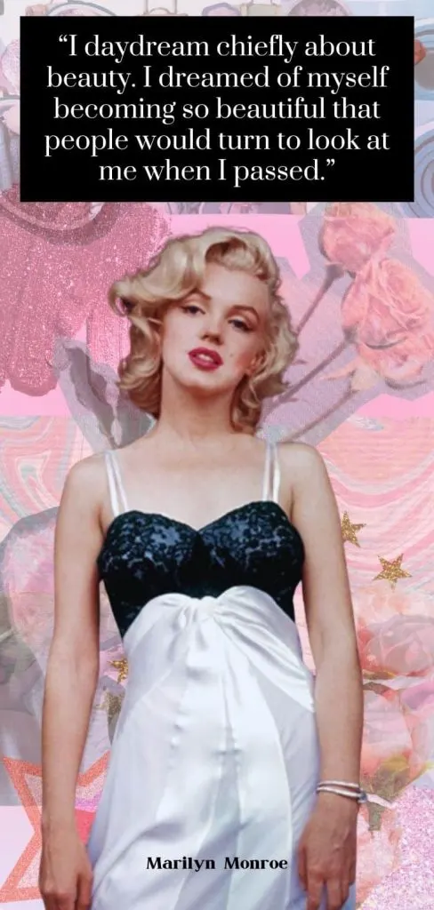 Marilyn Monroe beauty quote collage