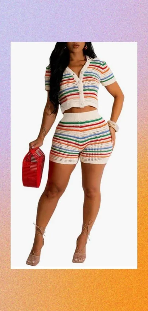 Colorful stripe outfits
