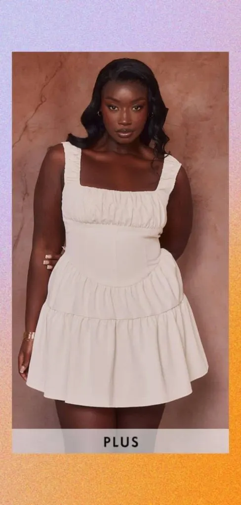 black plus size women white graduation dress