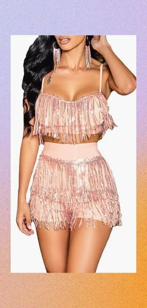 surprise dance fringe dress sequin