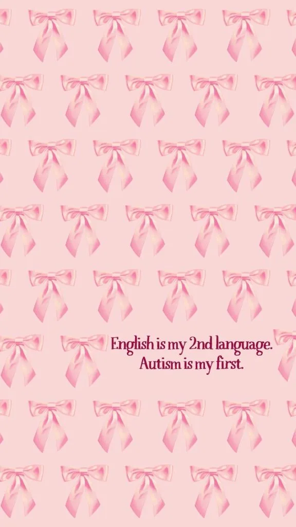Feminine pink ribbon Autism wallpaper