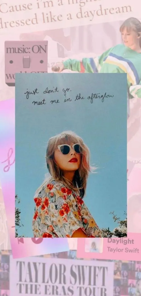Taylor Swift collage pink wallpaper