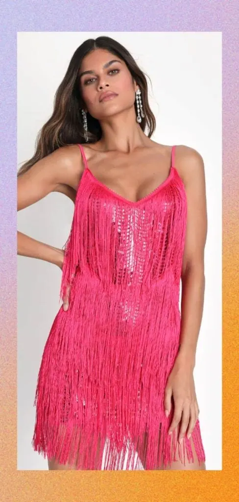 pink tassel dress outfits