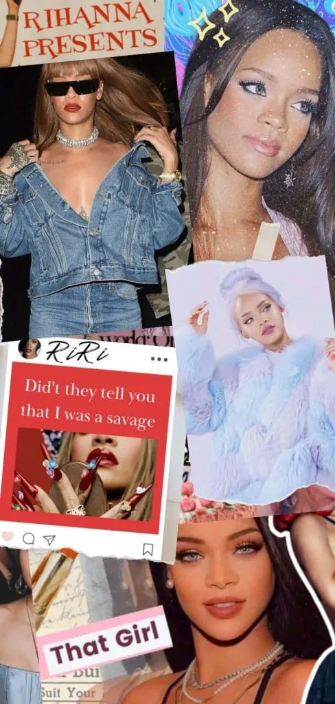 Rihanna aesthetic collage wallpaper