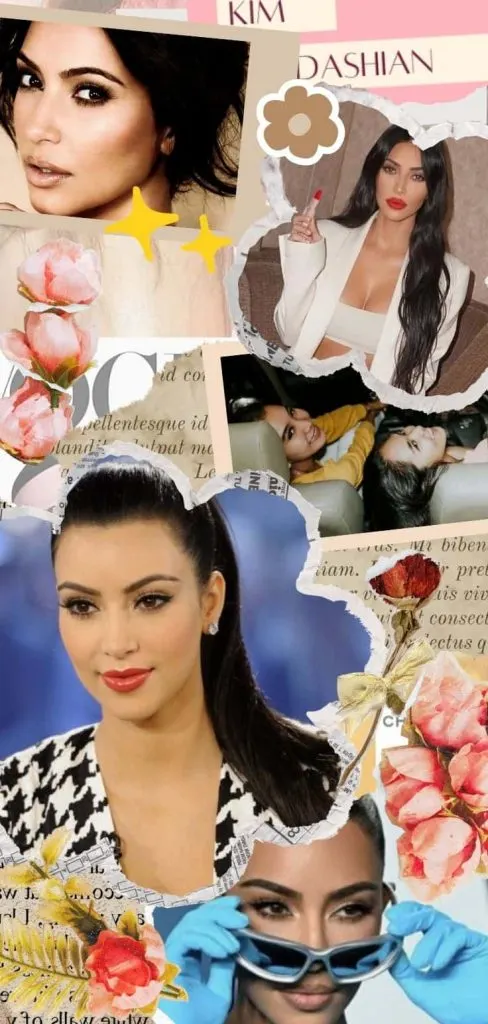 Kim Kardashian aesthetic collage wallpaper