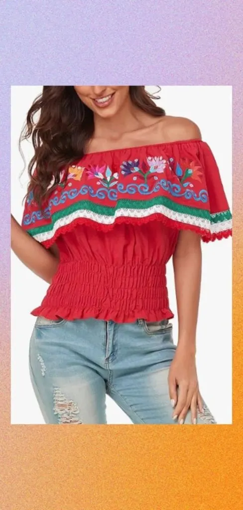 red embroidered top mexican surprise dance sweet 16