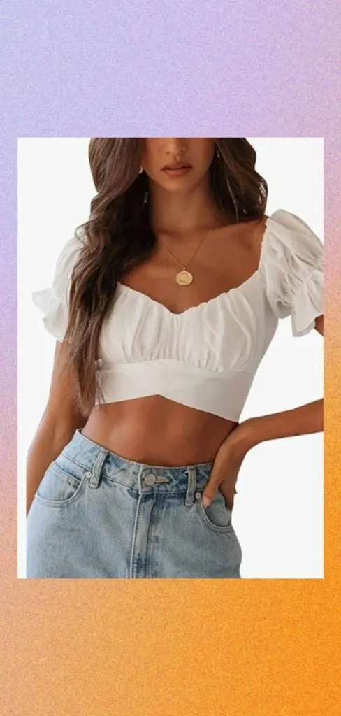 white crop top quinceanera