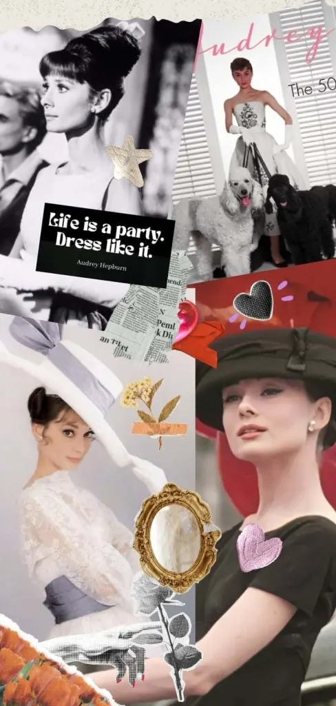 Audrey Hepburn outfits collage