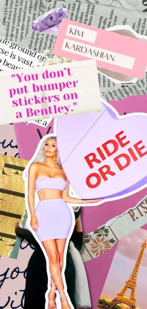 Kim Kardashian's stylish collage wallpaper