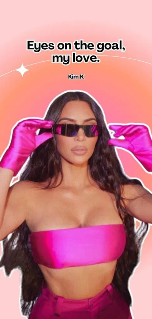 Kim Kardashian's inspirational quote gradient wallpaper