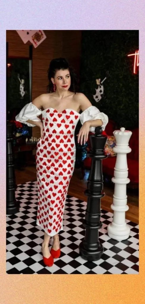 heart shape off-shoulder dress