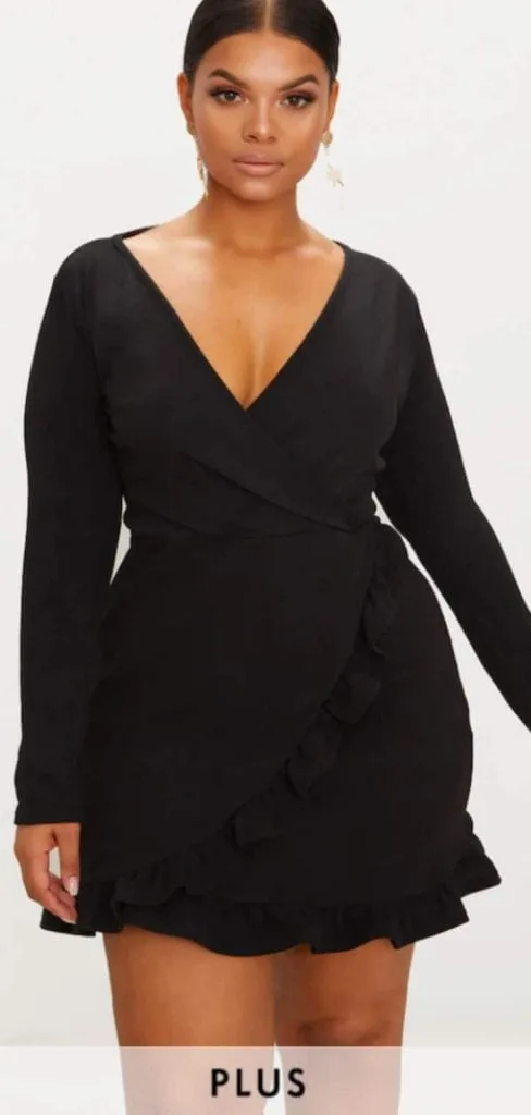 black wrap dress feminine