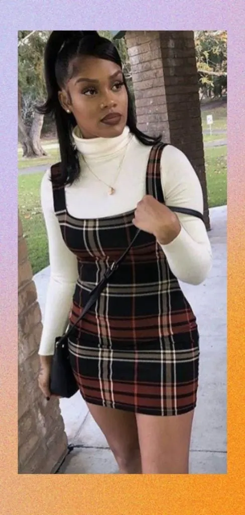 vintage plaid dress 90s black girl