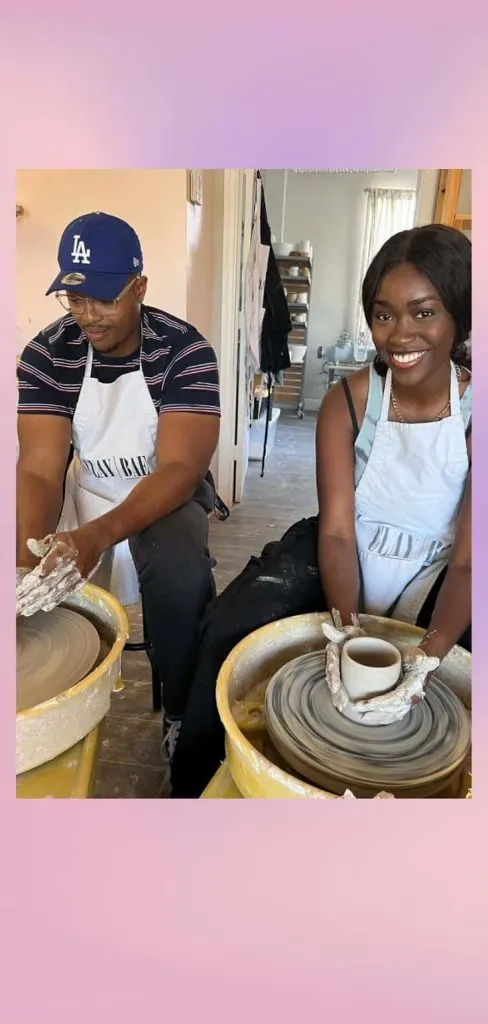 couple pottery class outfit