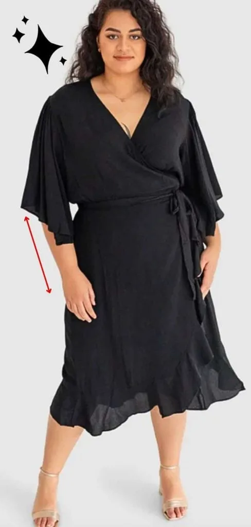 plus size black wrap dress