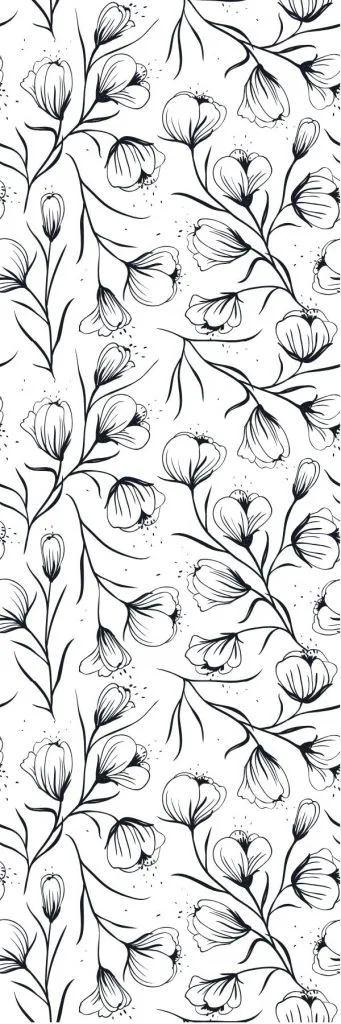 Romantic floral printable bookmark