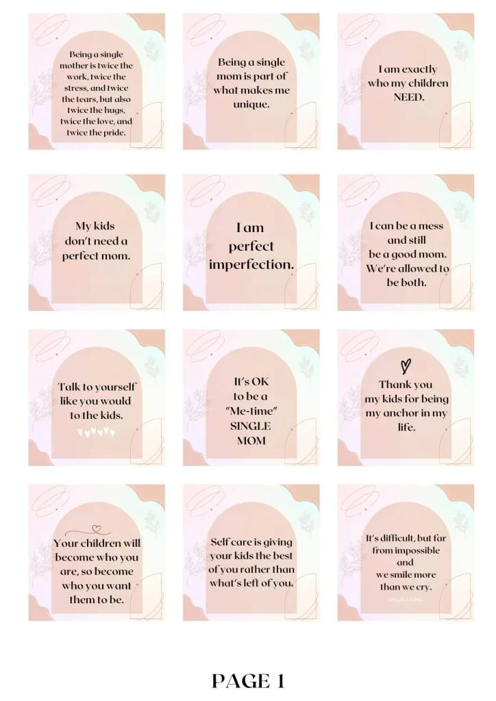 new parents mom affirmations printables