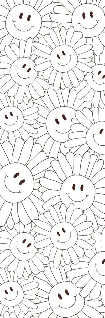 Easy flower coloring bookmark