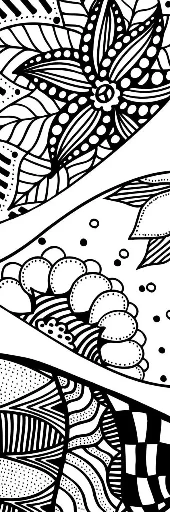 Artistic floral coloring bookmark printables