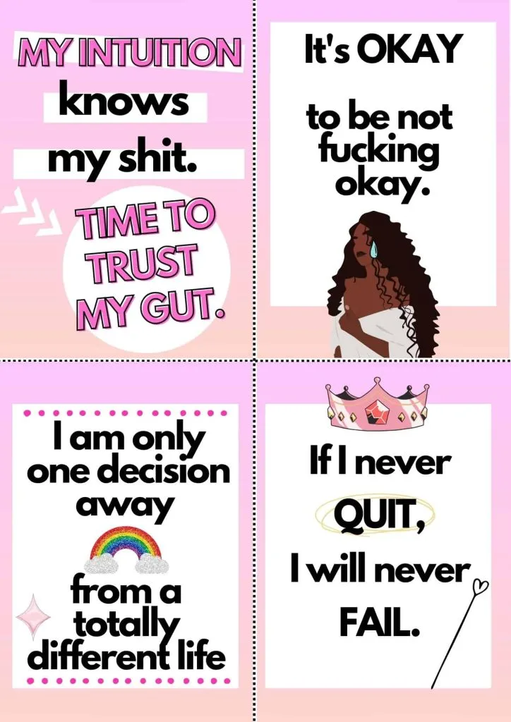 Positive affirmations Printable pdf
