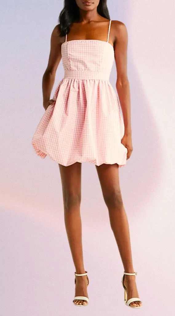 pink gingham dress summer picnic