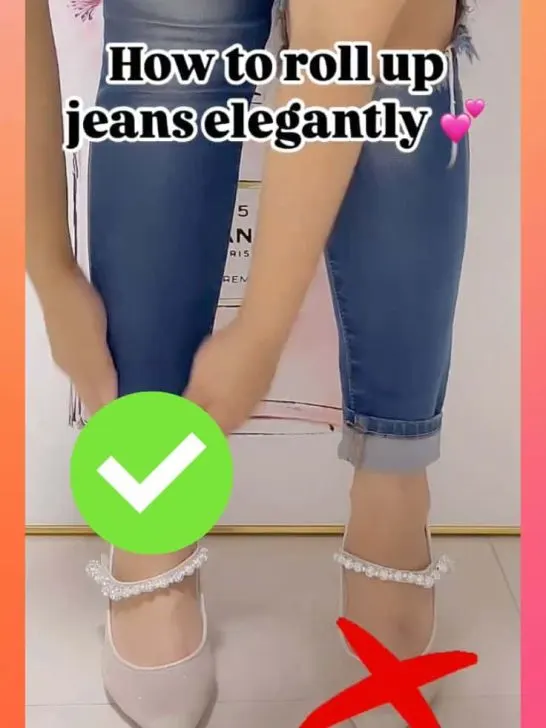 How to roll up long jeans? 5 classy hacks! (Not what you think)🙂&zwj;&harr;️👇