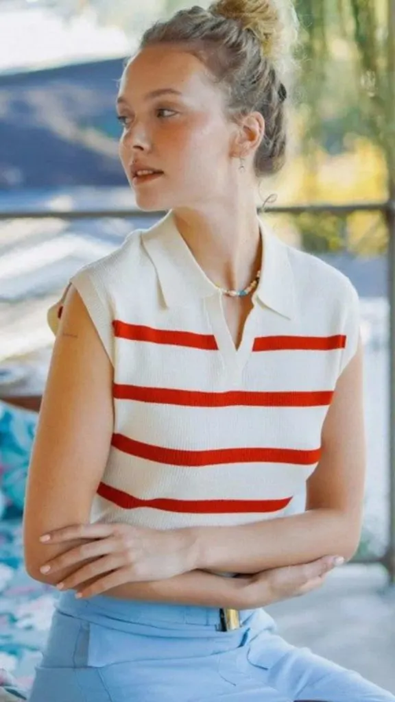 red striped top 