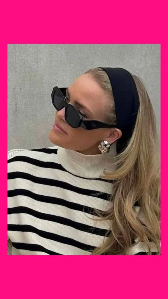 Black and white monochromatic outfit headband