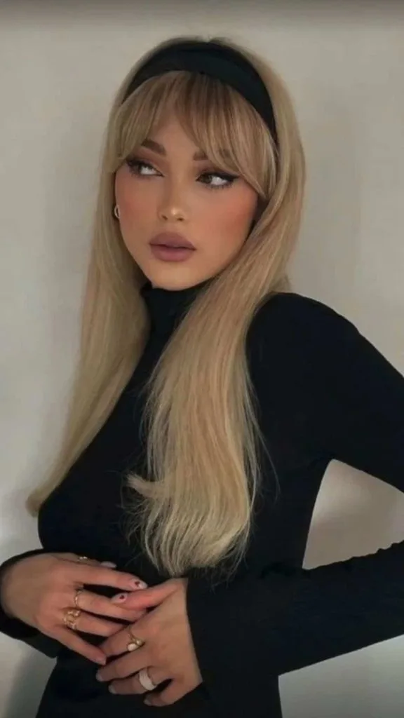 aesthetic black thick headband look