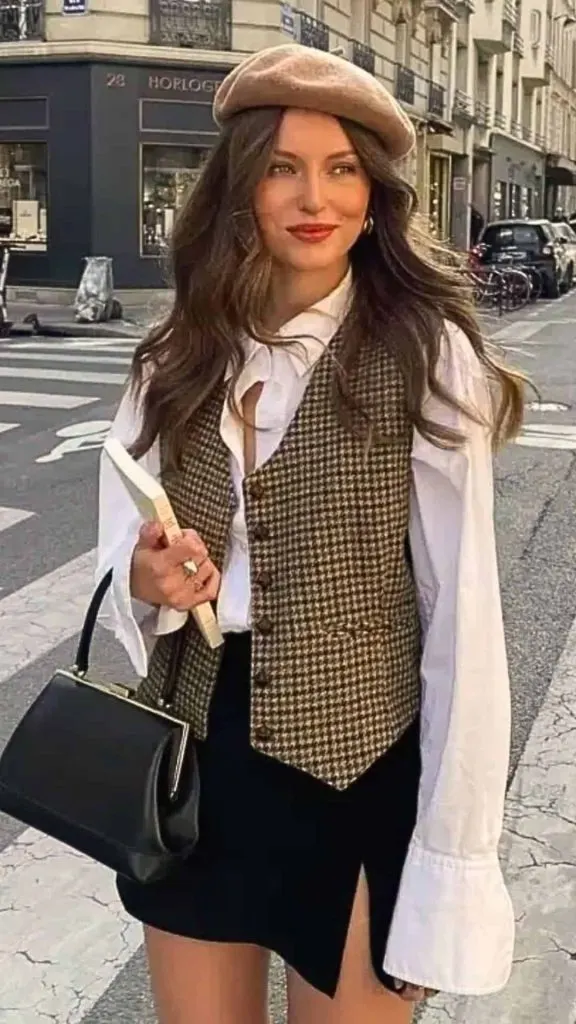 old school clothing with beret