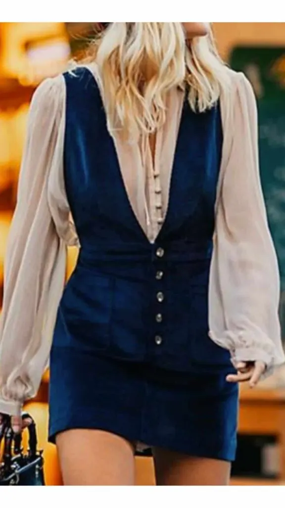Looking old school in Pinafore dress