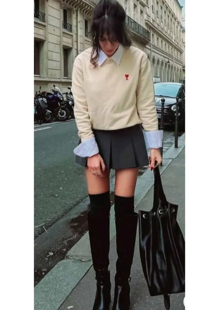 school girl outfits overknee boots