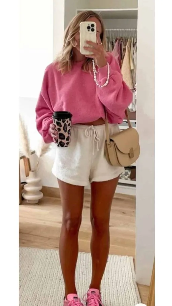 sweat shorts outfits winter