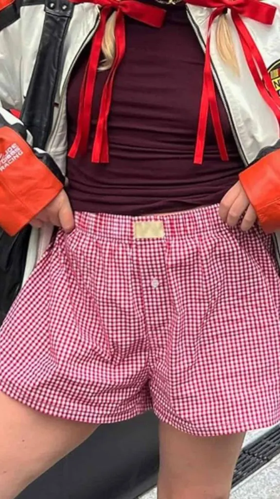 gingham boxer shorts winter