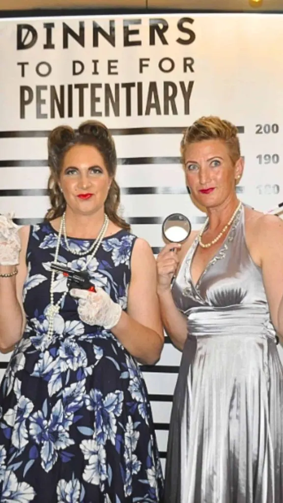 retro flatter dress mystery dinner outfits
