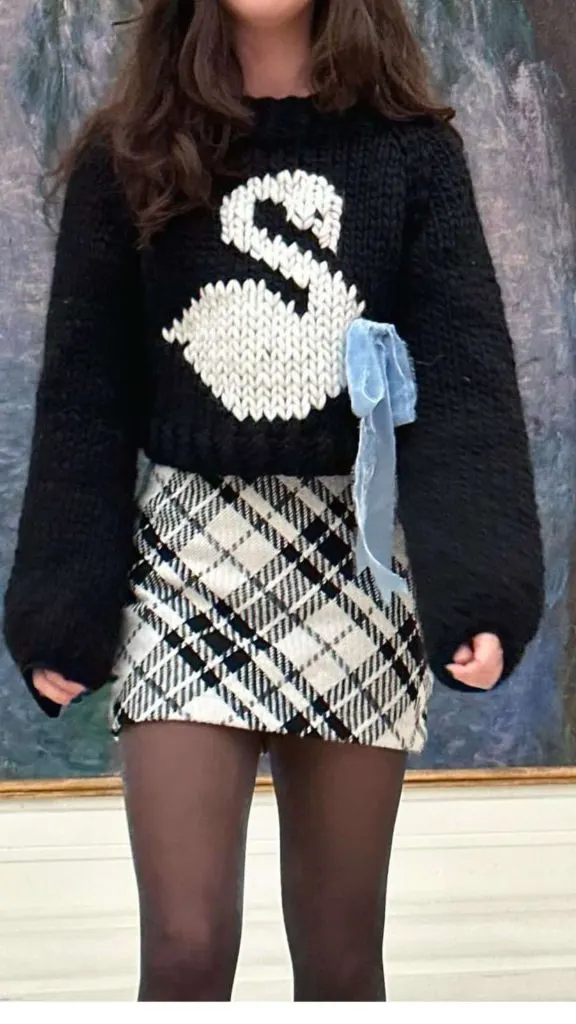 swan knit sweater